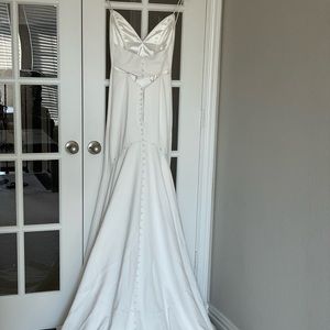 Allure Bridal #9603, a line bridal gown, button detail down back